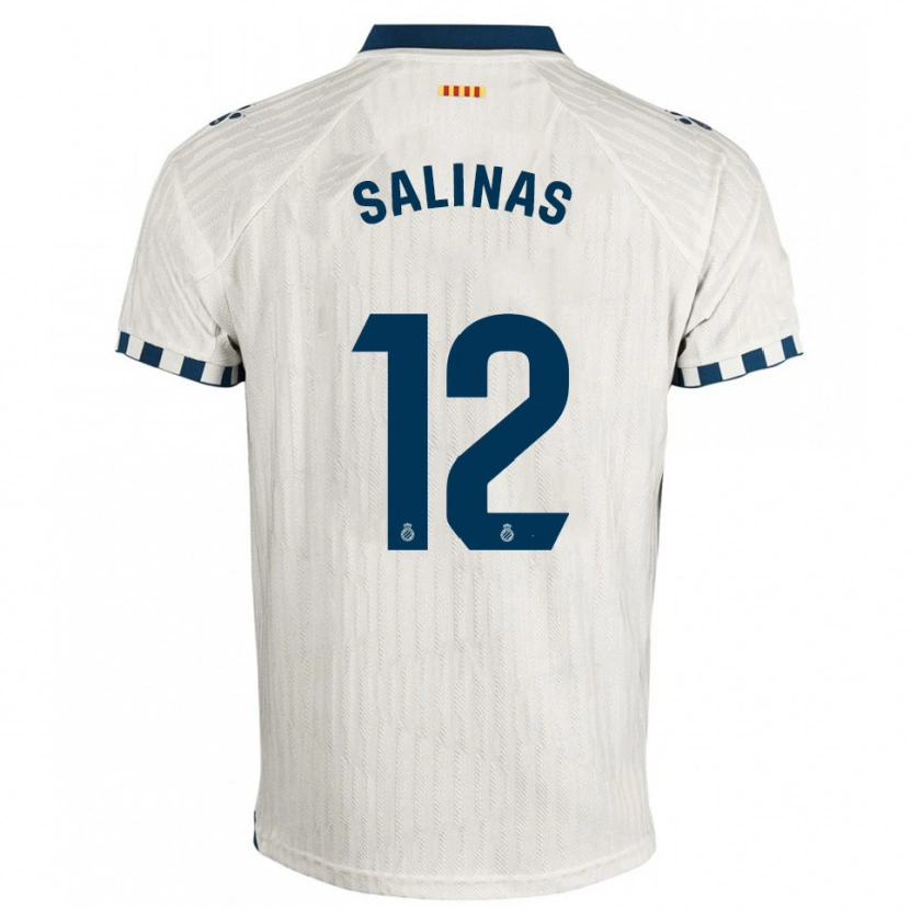 Danxen Donna Maglia José Salinas #12 Bianco Blu Kit Gara Away 2025/26 Maglietta