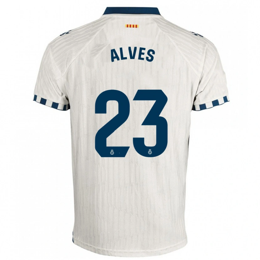 Danxen Donna Maglia Lucas Alves #23 Bianco Blu Kit Gara Away 2025/26 Maglietta