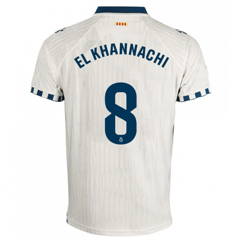Danxen Donna Maglia Youssef El Khannachi #8 Bianco Blu Kit Gara Away 2025/26 Maglietta