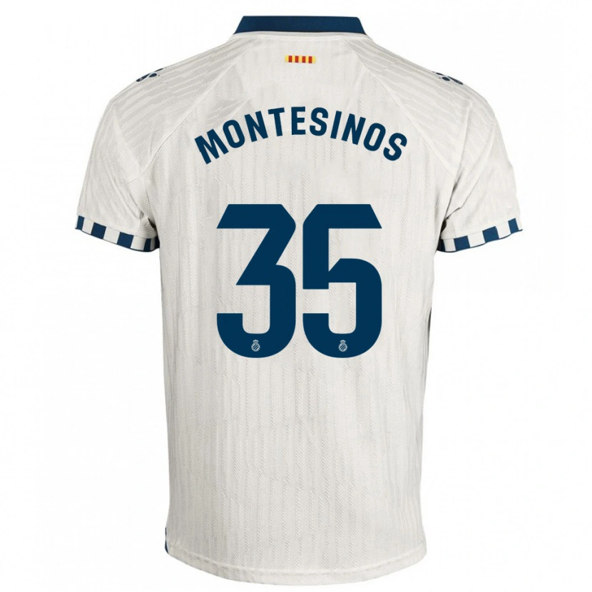 Danxen Donna Maglia Pol Montesinos #35 Bianco Blu Kit Gara Away 2025/26 Maglietta