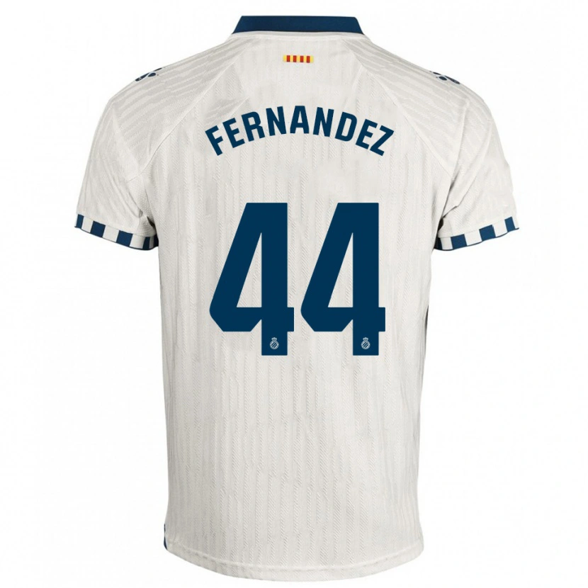 Danxen Donna Maglia Marcos Fernández #44 Bianco Blu Kit Gara Away 2025/26 Maglietta