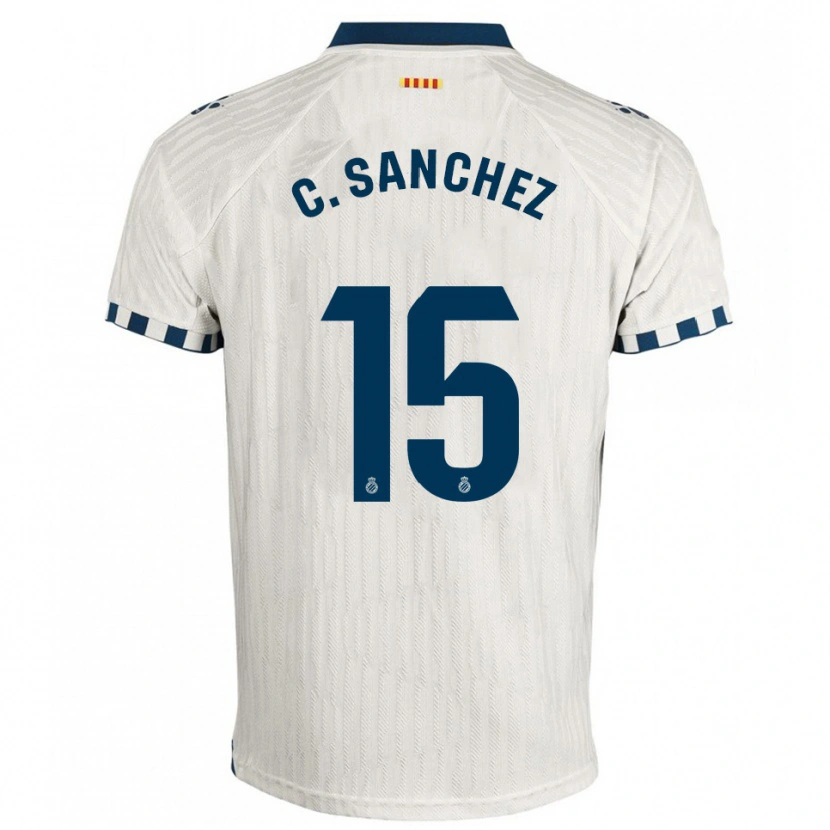 Danxen Donna Maglia Carlos Sánchez #15 Bianco Blu Kit Gara Away 2025/26 Maglietta