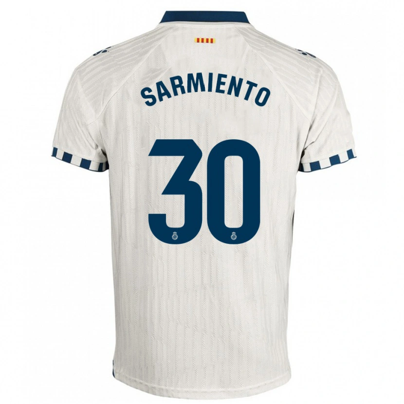Danxen Donna Maglia Izan Sarmiento #30 Bianco Blu Kit Gara Away 2025/26 Maglietta