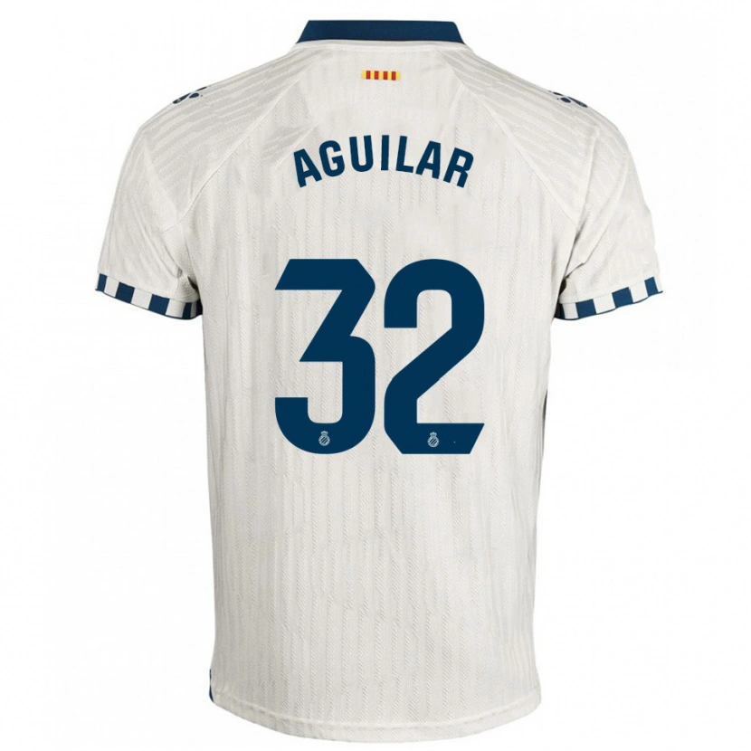 Danxen Donna Maglia Rubén Aguilar #32 Bianco Blu Kit Gara Away 2025/26 Maglietta