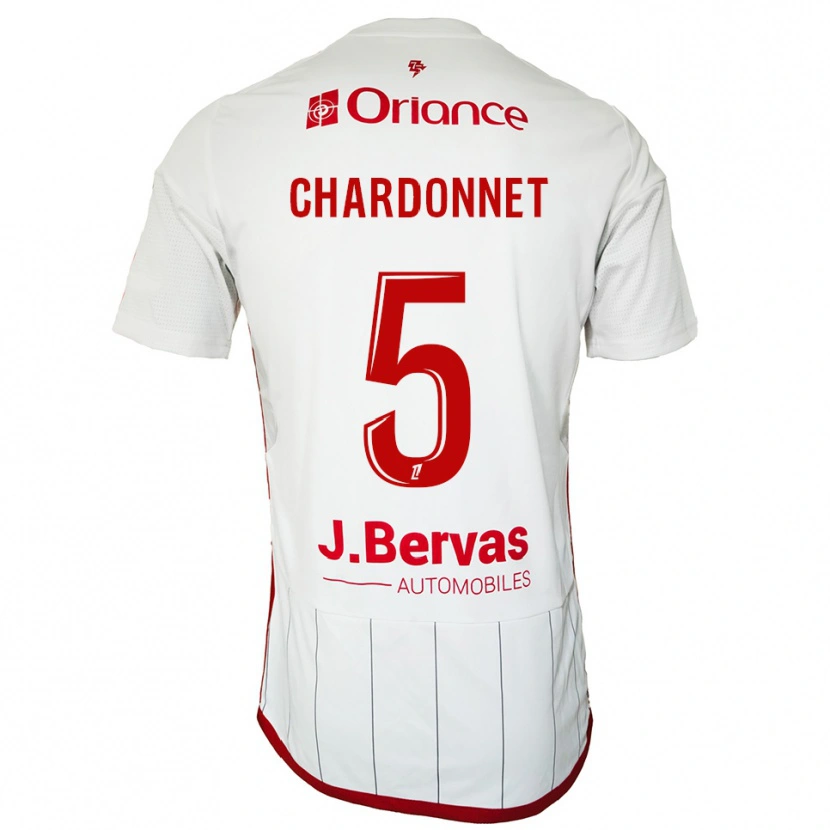 Danxen Donna Maglia Brendan Chardonnet #5 Bianco Rosso Kit Gara Away 2025/26 Maglietta