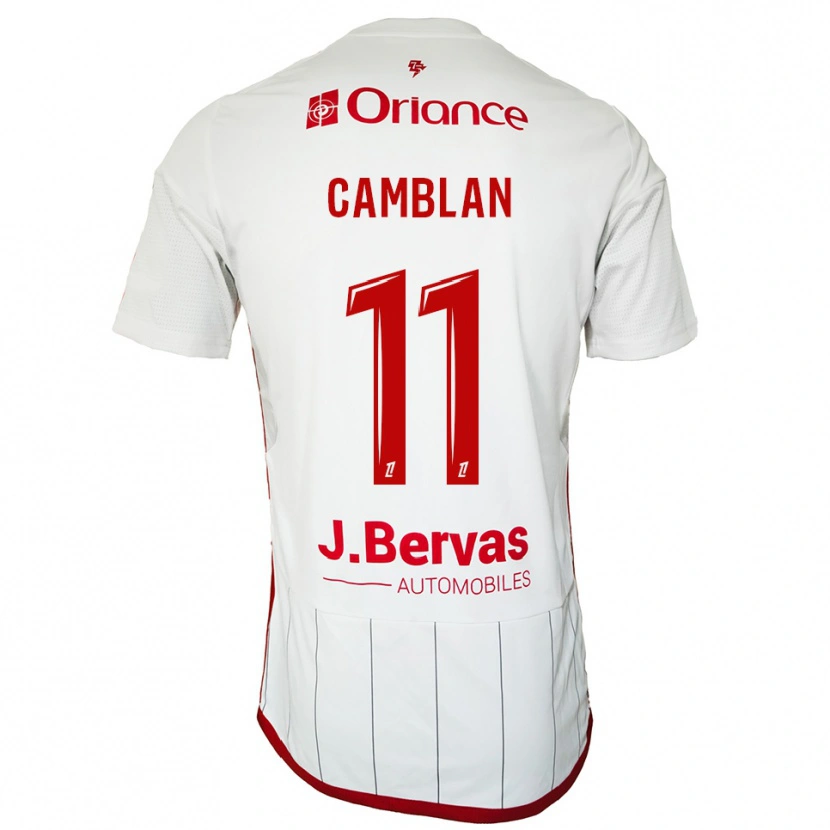 Danxen Donna Maglia Axel Camblan #11 Bianco Rosso Kit Gara Away 2025/26 Maglietta