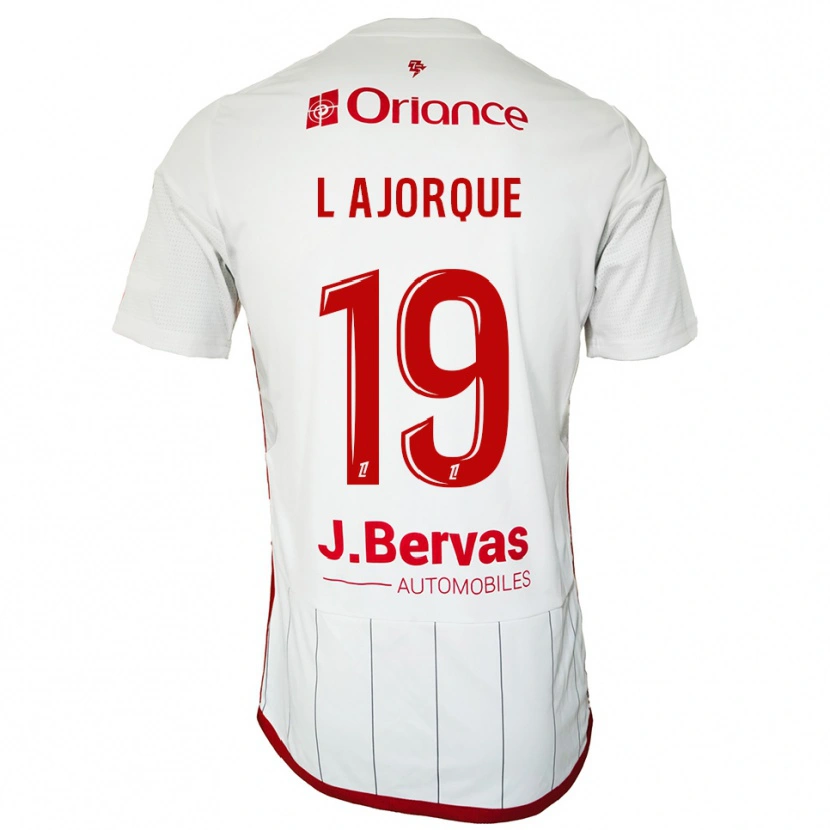 Danxen Donna Maglia Ludovic Ajorque #19 Bianco Rosso Kit Gara Away 2025/26 Maglietta