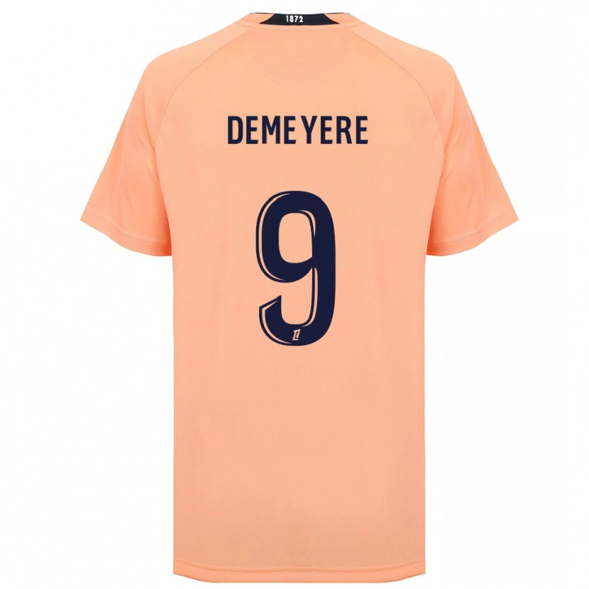 Danxen Donna Maglia Silke Demeyere #9 Arancione Blu Navy Kit Gara Away 2025/26 Maglietta