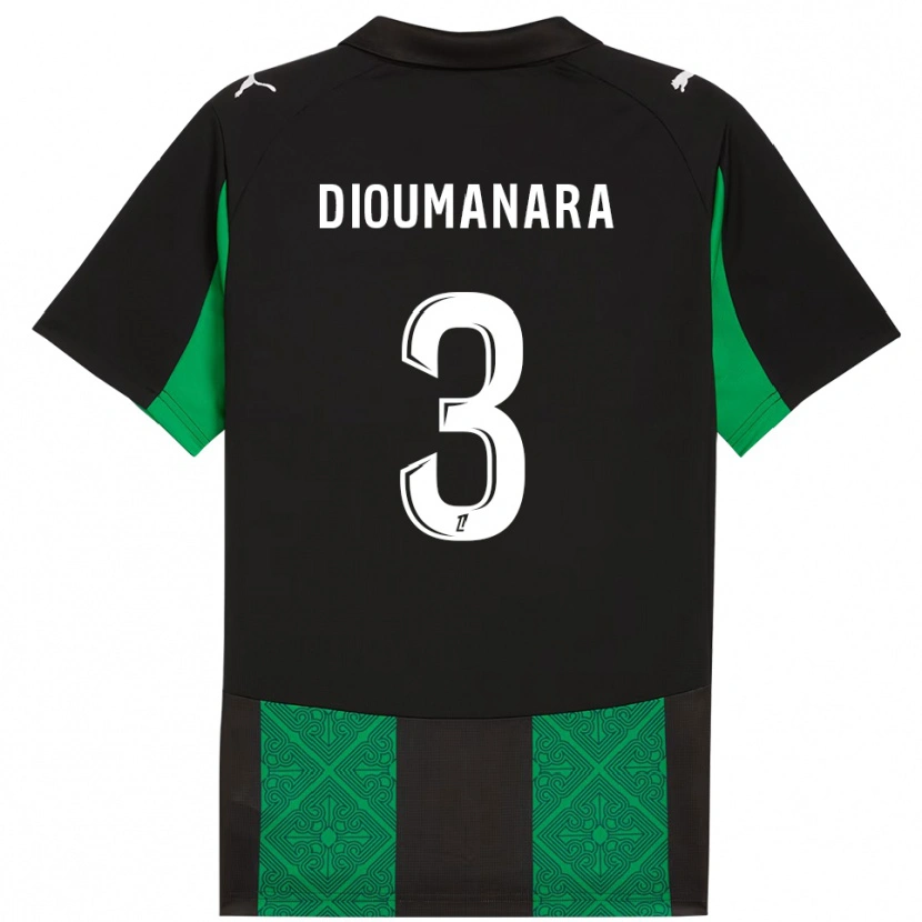Danxen Donna Maglia Sidi Dioumanara #3 Nero Verde Kit Gara Away 2025/26 Maglietta