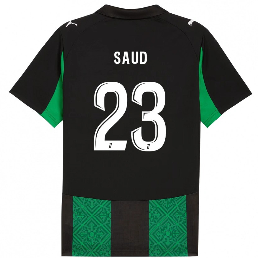 Danxen Donna Maglia Saud Abdulhamid #23 Nero Verde Kit Gara Away 2025/26 Maglietta