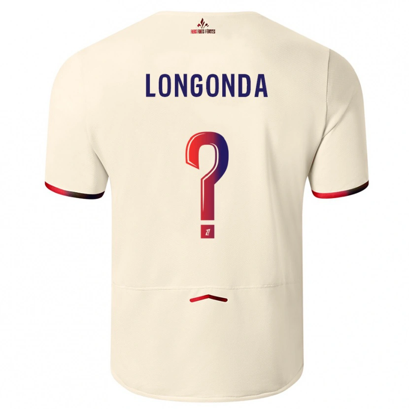 Danxen Donna Maglia Jean-Pierre Longonda #0 Bianco Sporco Rosso Kit Gara Away 2025/26 Maglietta