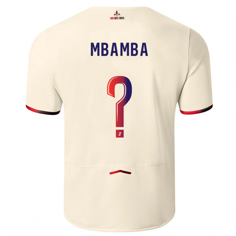 Danxen Donna Maglia Lucas Mbamba #0 Bianco Sporco Rosso Kit Gara Away 2025/26 Maglietta