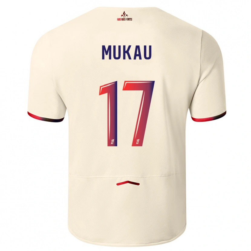 Danxen Donna Maglia Ngal'ayel Mukau #17 Bianco Sporco Rosso Kit Gara Away 2025/26 Maglietta