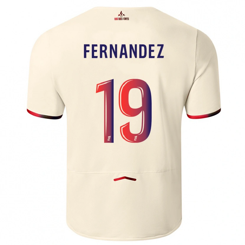 Danxen Donna Maglia Matías Fernández-Pardo #19 Bianco Sporco Rosso Kit Gara Away 2025/26 Maglietta