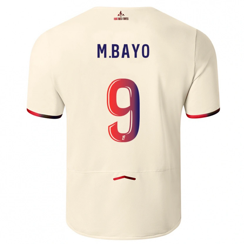 Danxen Donna Maglia Mohamed Bayo #9 Bianco Sporco Rosso Kit Gara Away 2025/26 Maglietta