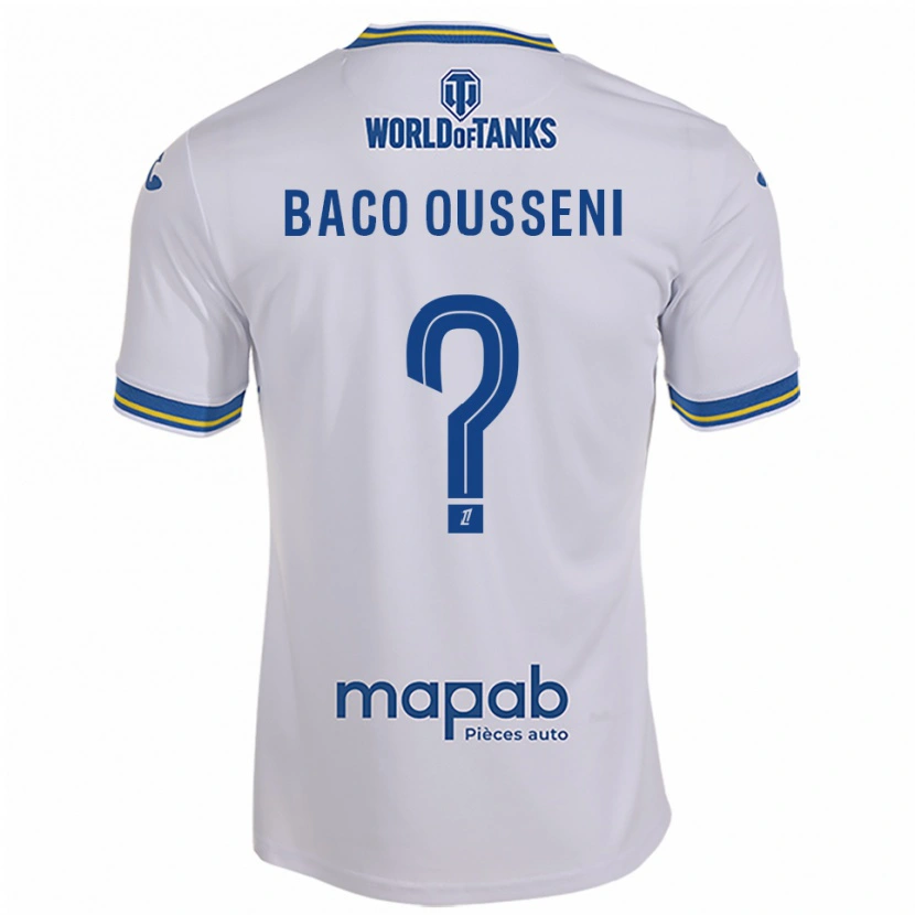 Danxen Donna Maglia Timothée Baco Ousseni #0 Bianco Azzurro Kit Gara Away 2025/26 Maglietta