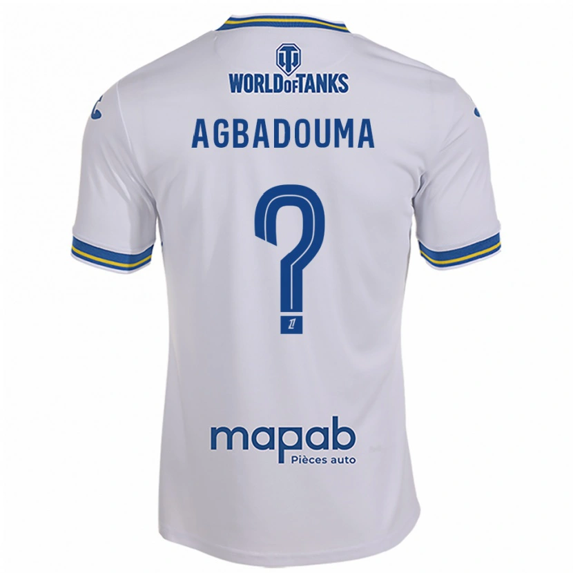 Danxen Donna Maglia Mathys Agbadouma #0 Bianco Azzurro Kit Gara Away 2025/26 Maglietta