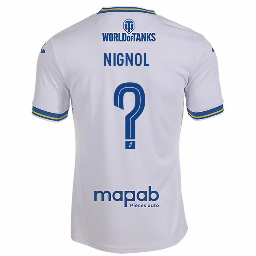 Danxen Donna Maglia Vincent Nignol #0 Bianco Azzurro Kit Gara Away 2025/26 Maglietta