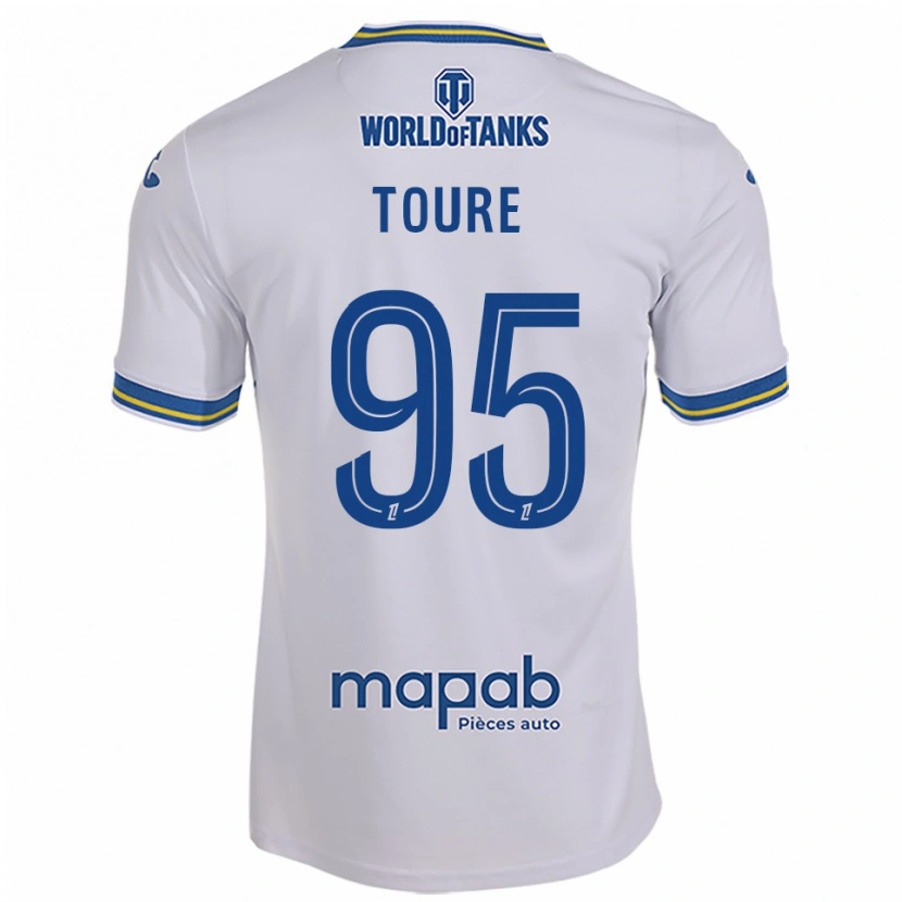Danxen Donna Maglia Isaak Touré #95 Bianco Azzurro Kit Gara Away 2025/26 Maglietta