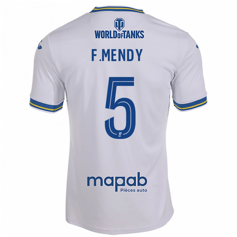 Danxen Donna Maglia Formose Mendy #5 Bianco Azzurro Kit Gara Away 2025/26 Maglietta