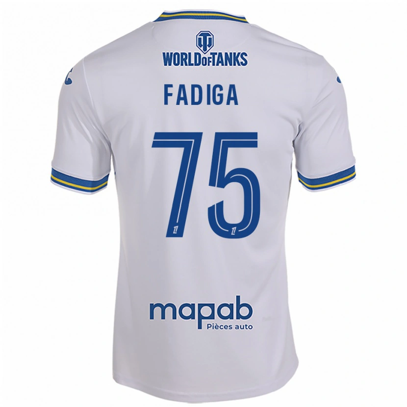 Danxen Donna Maglia Bandiougou Fadiga #75 Bianco Azzurro Kit Gara Away 2025/26 Maglietta