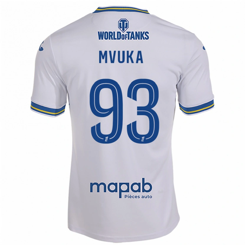 Danxen Donna Maglia Joel Mvuka #93 Bianco Azzurro Kit Gara Away 2025/26 Maglietta