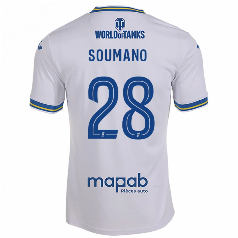 Danxen Donna Maglia Sambou Soumano #28 Bianco Azzurro Kit Gara Away 2025/26 Maglietta