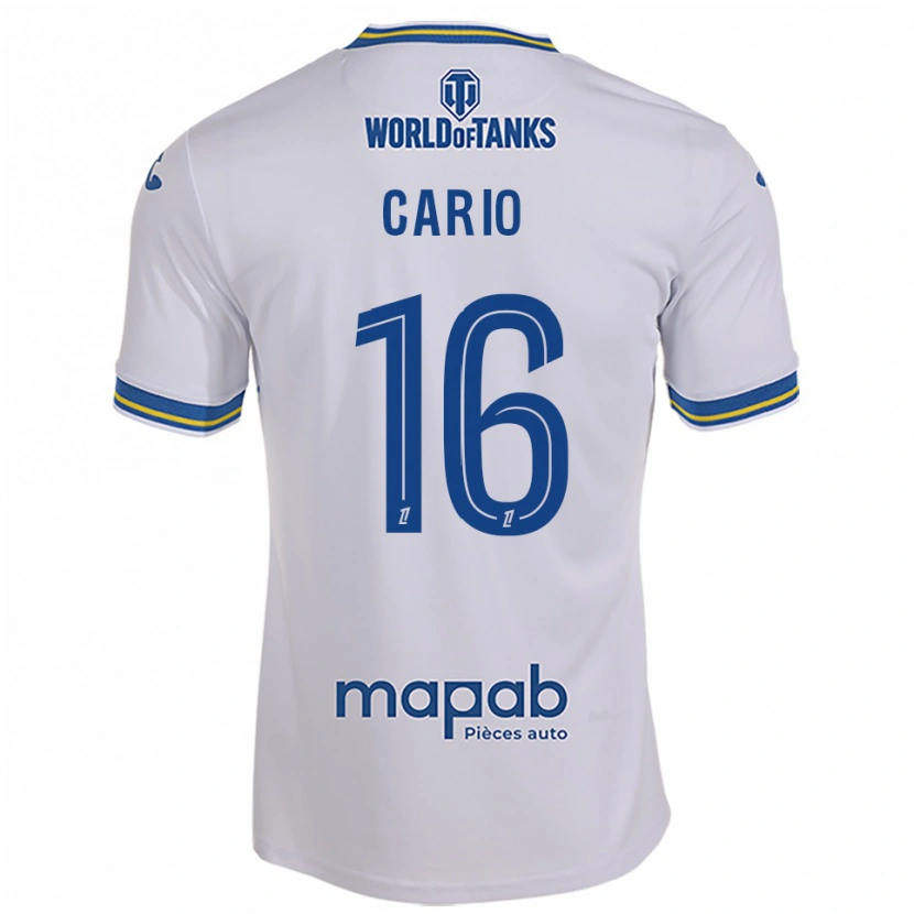 Danxen Donna Maglia Anthony Cario #16 Bianco Azzurro Kit Gara Away 2025/26 Maglietta