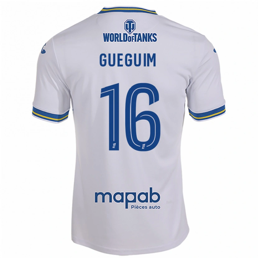 Danxen Donna Maglia Guirone Gueguim #16 Bianco Azzurro Kit Gara Away 2025/26 Maglietta