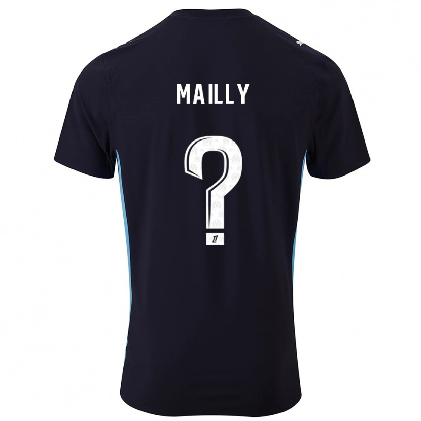 Danxen Donna Maglia Evan Mailly #0 Nero Azzurro Kit Gara Away 2025/26 Maglietta