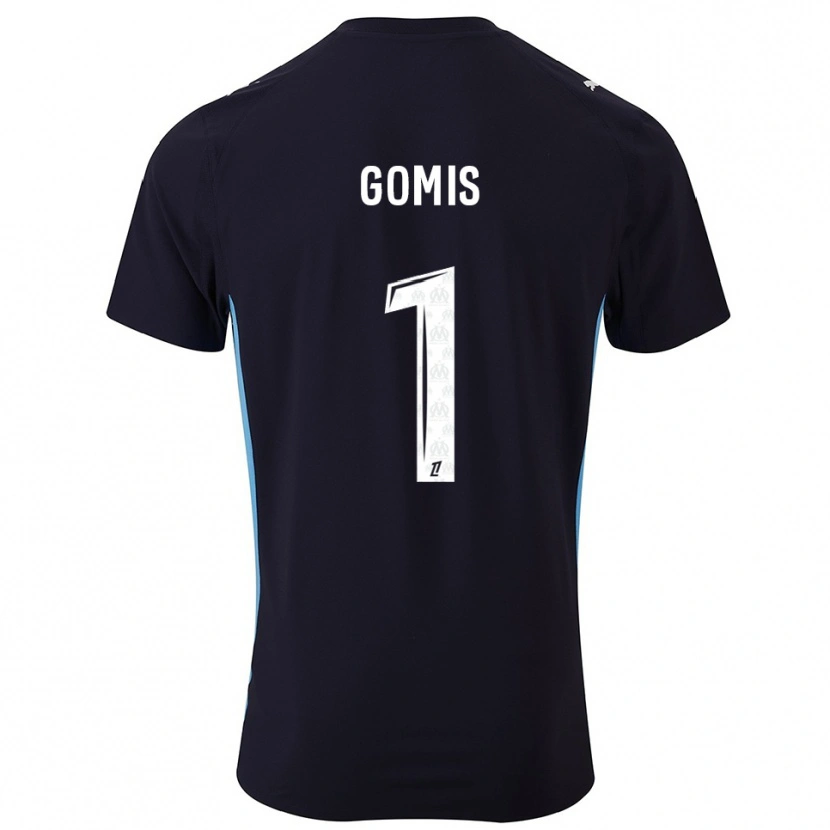 Danxen Donna Maglia Ibrahim Gomis #1 Nero Azzurro Kit Gara Away 2025/26 Maglietta