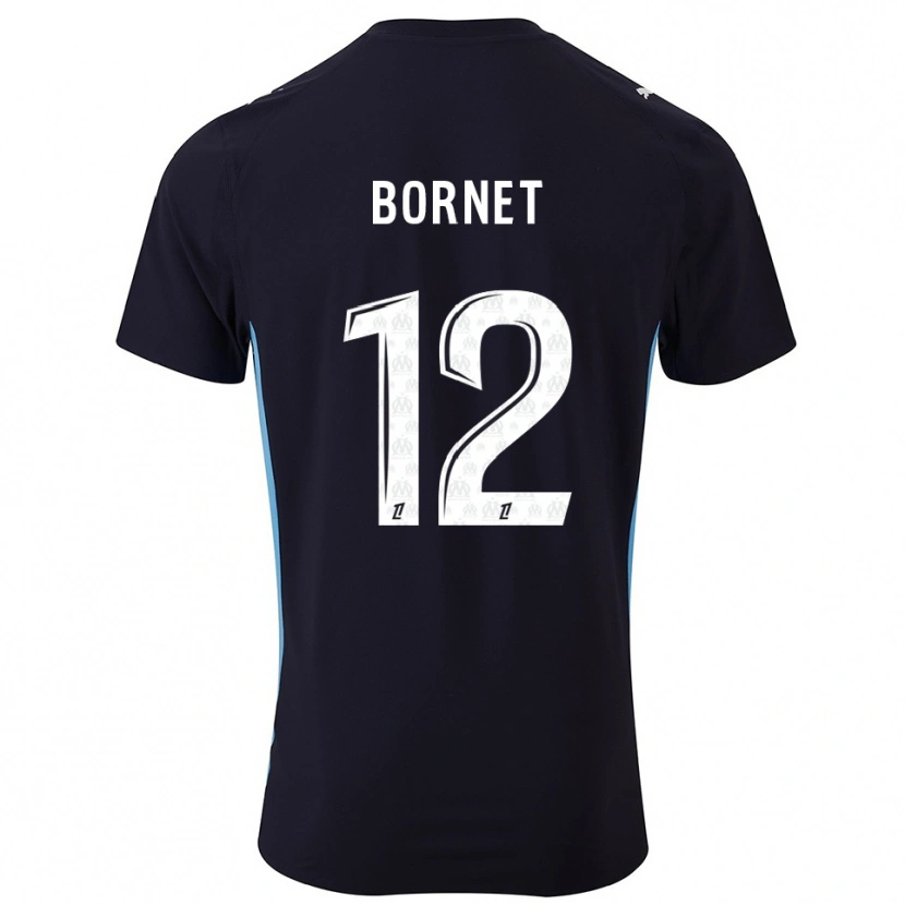 Danxen Donna Maglia Camille Bornet #12 Nero Azzurro Kit Gara Away 2025/26 Maglietta
