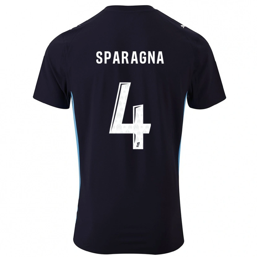 Danxen Donna Maglia Stéphane Sparagna #4 Nero Azzurro Kit Gara Away 2025/26 Maglietta