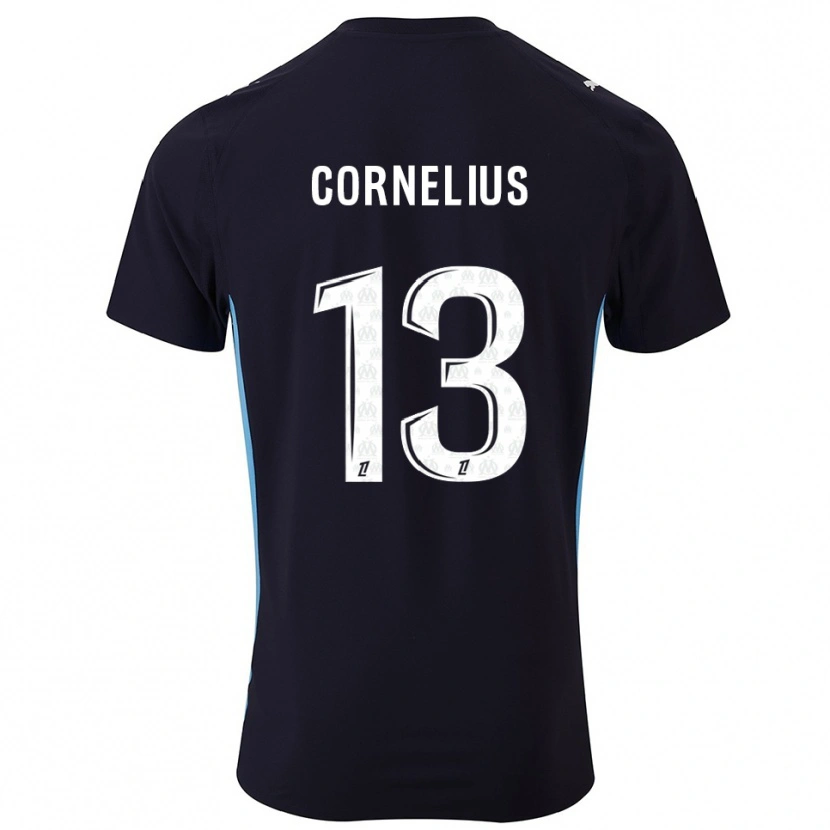 Danxen Donna Maglia Derek Cornelius #13 Nero Azzurro Kit Gara Away 2025/26 Maglietta