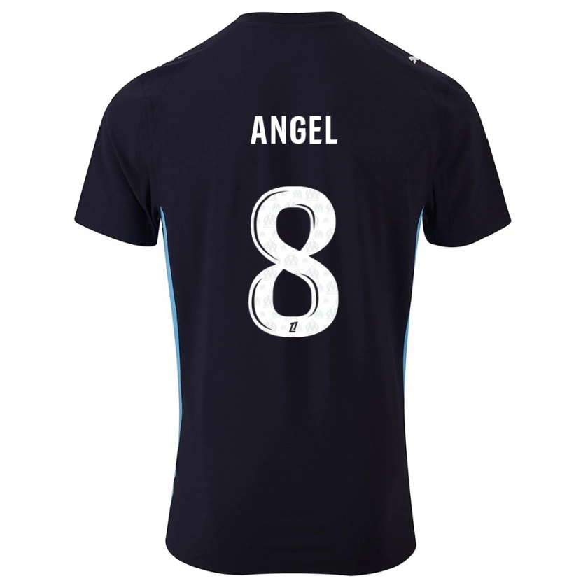 Danxen Donna Maglia Angel Gomes #8 Nero Azzurro Kit Gara Away 2025/26 Maglietta