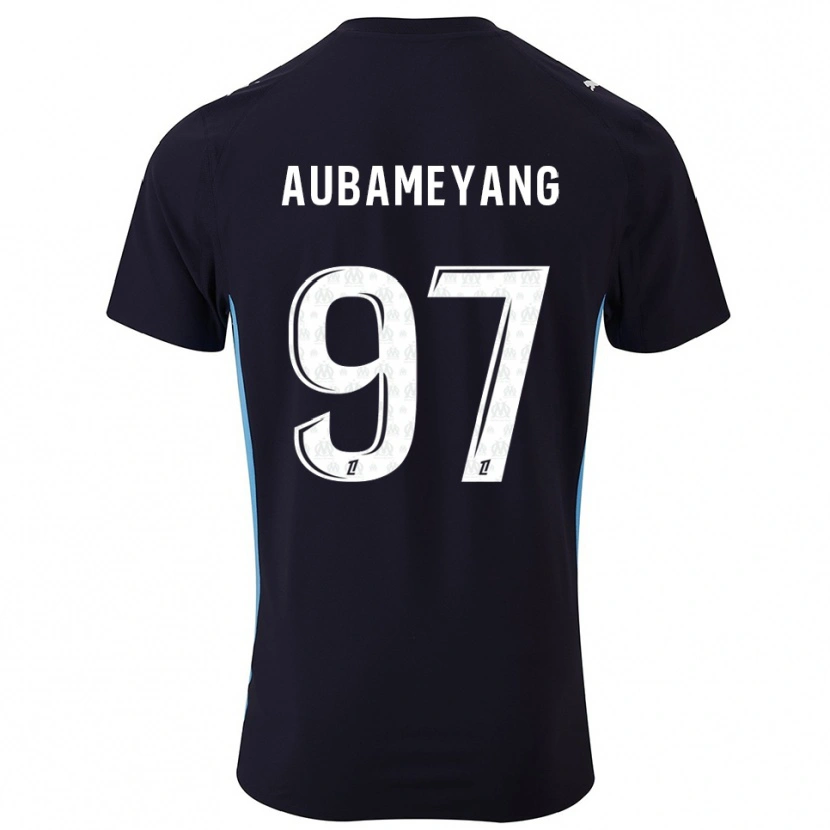 Danxen Donna Maglia Pierre-Emerick Aubameyang #97 Nero Azzurro Kit Gara Away 2025/26 Maglietta