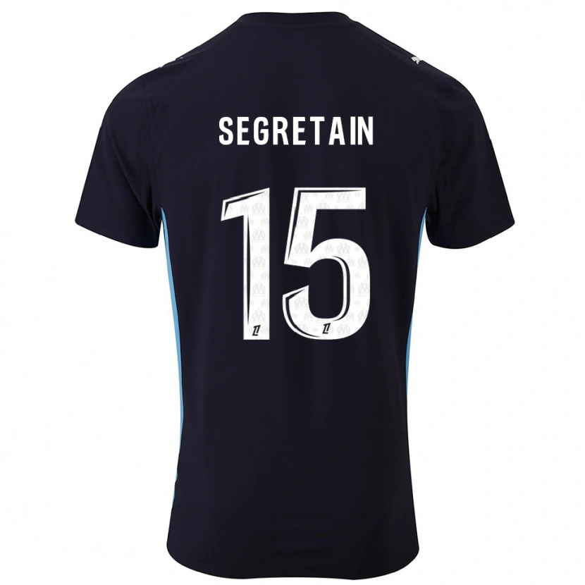 Danxen Donna Maglia Julie Ségrétain #15 Nero Azzurro Kit Gara Away 2025/26 Maglietta
