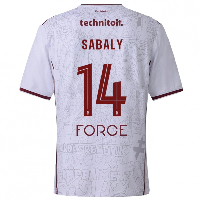 Danxen Donna Maglia Cheikh Sabaly #14 Bianco Borgogna Kit Gara Away 2025/26 Maglietta