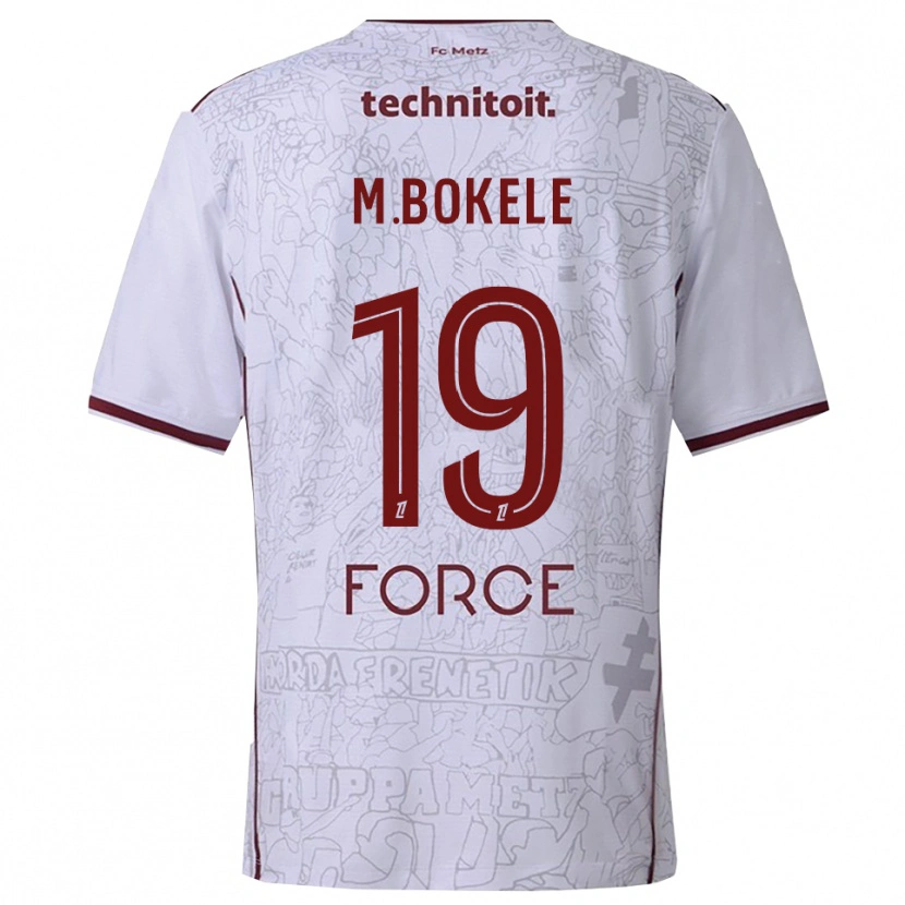 Danxen Donna Maglia Morgan Bokele #19 Bianco Borgogna Kit Gara Away 2025/26 Maglietta