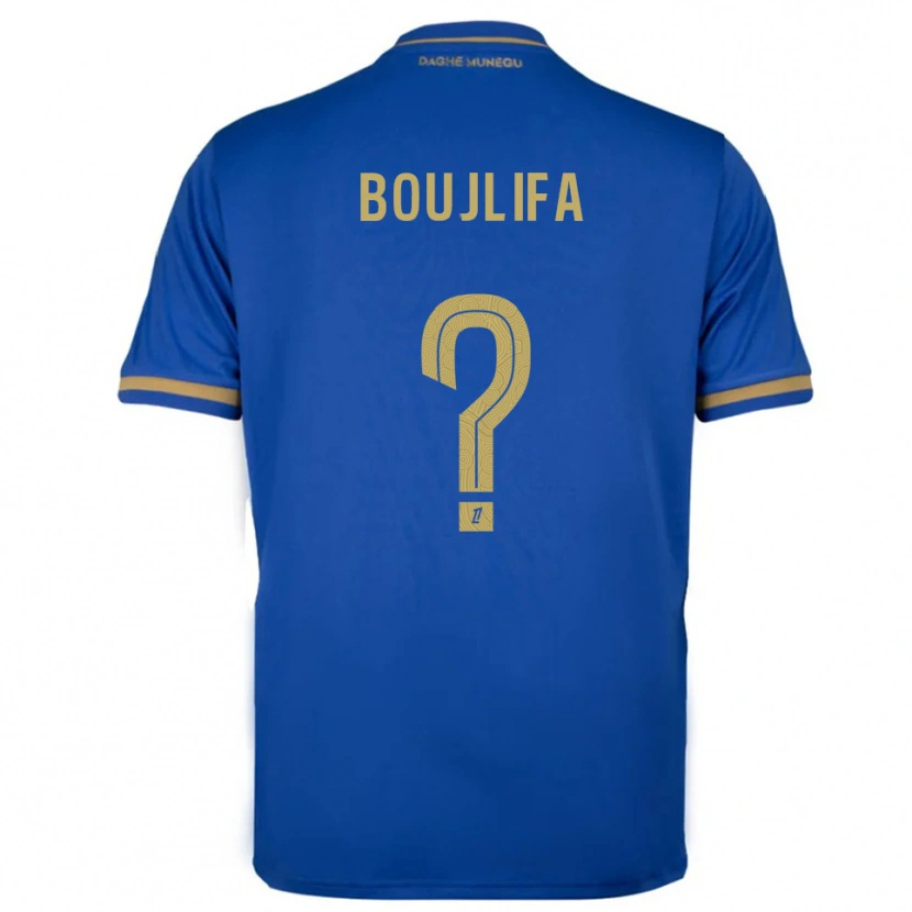 Danxen Donna Maglia Fares Boujlifa #0 Blu Oro Kit Gara Away 2025/26 Maglietta