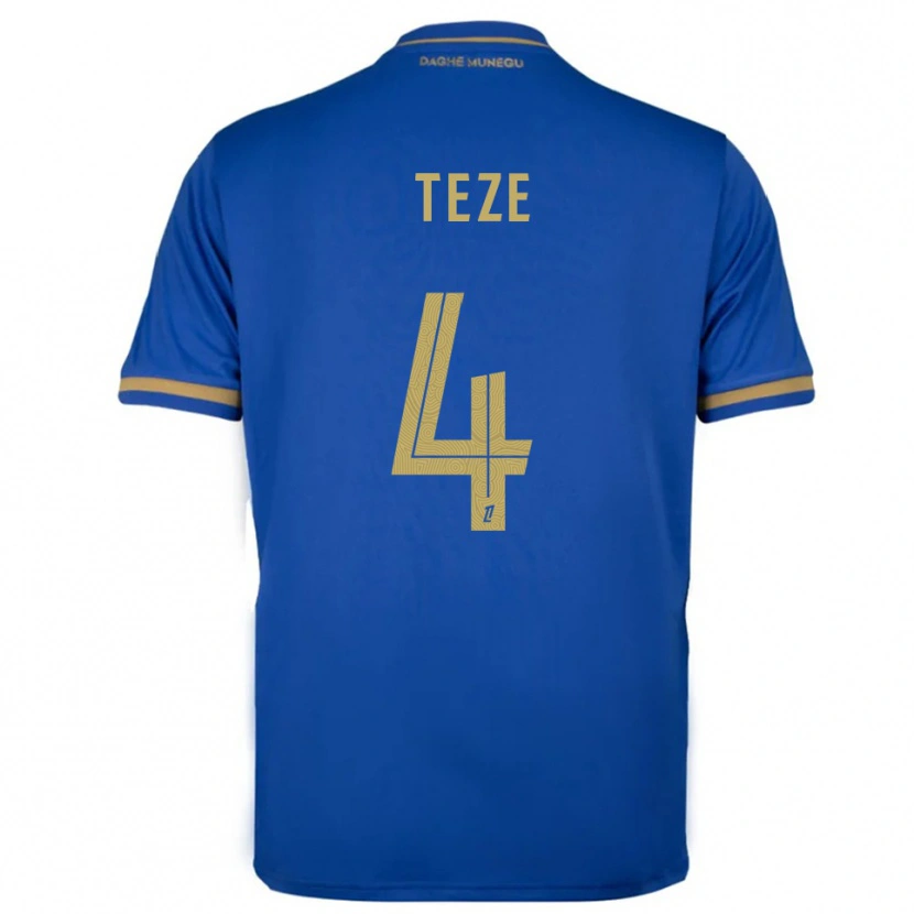 Danxen Donna Maglia Jordan Teze #4 Blu Oro Kit Gara Away 2025/26 Maglietta