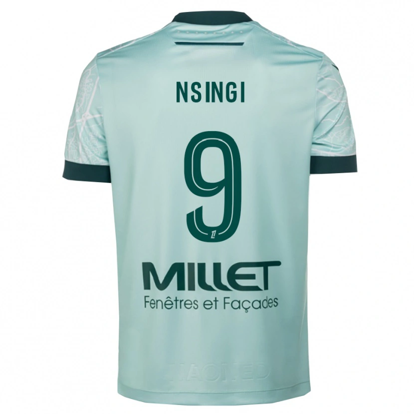 Danxen Donna Maglia Plamedi Nsingi #9 Verde Bianco Kit Gara Away 2025/26 Maglietta