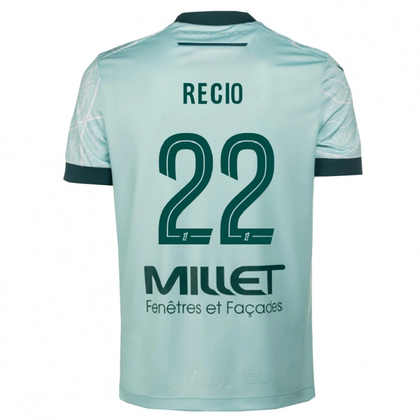 Danxen Donna Maglia Andrea Recio #22 Verde Bianco Kit Gara Away 2025/26 Maglietta