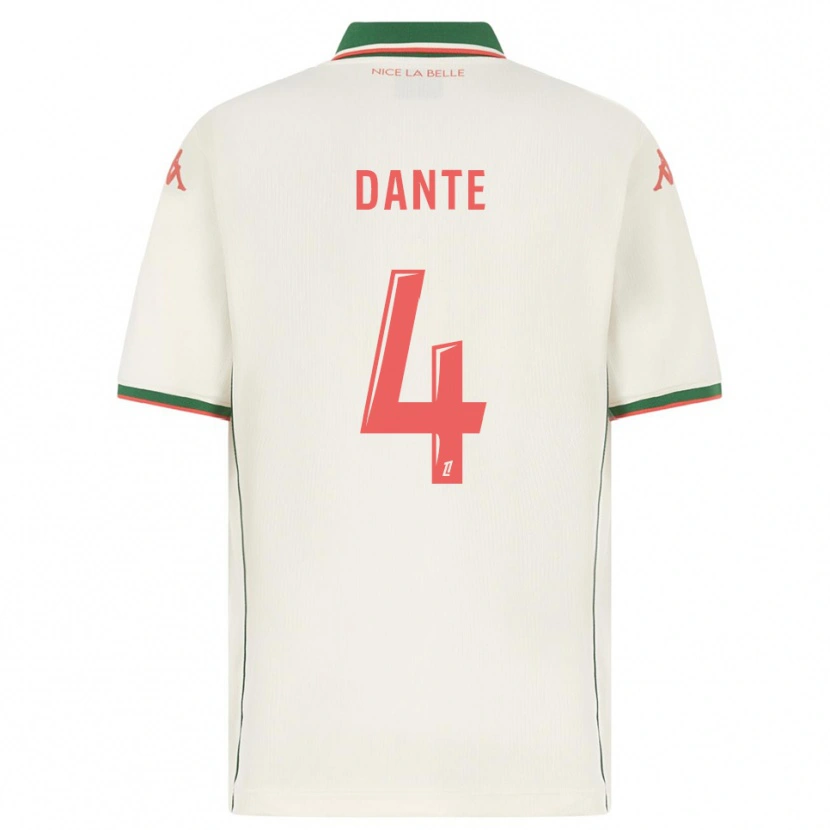 Danxen Donna Maglia Dante #4 Bianco Verde Kit Gara Away 2025/26 Maglietta