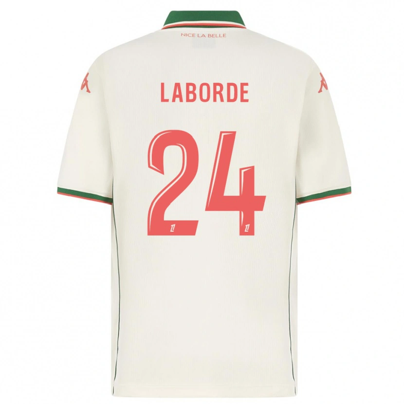 Danxen Donna Maglia Gaëtan Laborde #24 Bianco Verde Kit Gara Away 2025/26 Maglietta