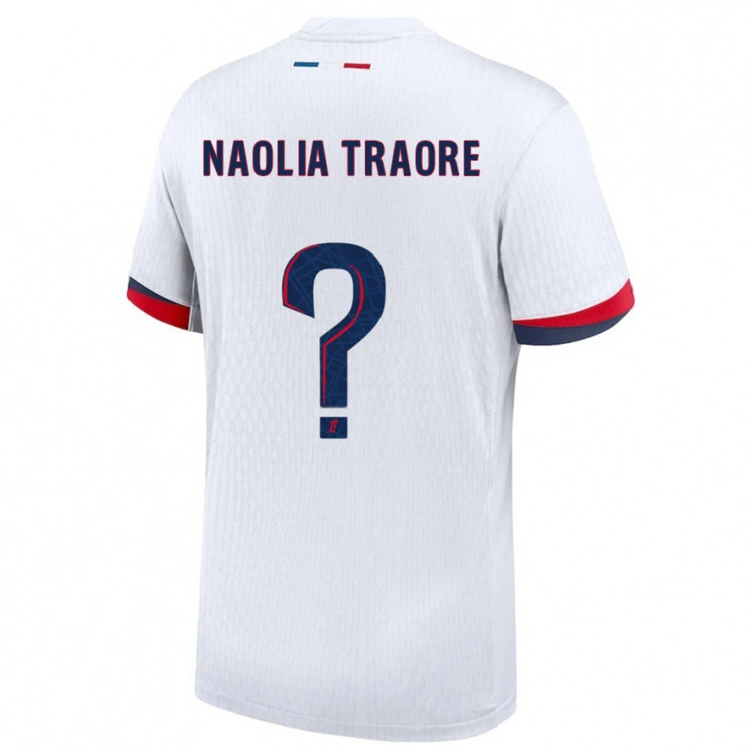 Danxen Donna Maglia Naolia Traore #0 Bianco Rosso Kit Gara Away 2025/26 Maglietta