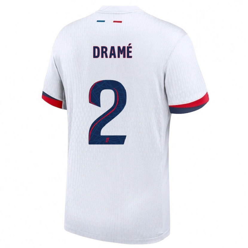 Danxen Donna Maglia Abdou Fanné-Dramé #2 Bianco Rosso Kit Gara Away 2025/26 Maglietta