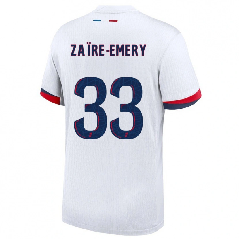 Danxen Donna Maglia Warren Zaïre-Emery #33 Bianco Rosso Kit Gara Away 2025/26 Maglietta