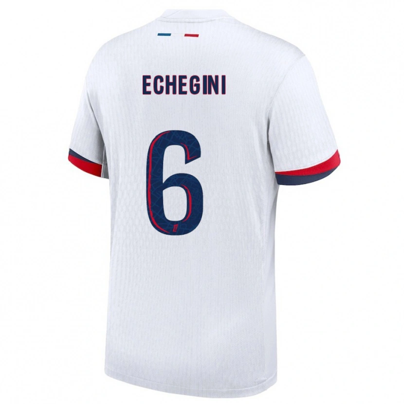 Danxen Donna Maglia Joe Echegini #6 Bianco Rosso Kit Gara Away 2025/26 Maglietta