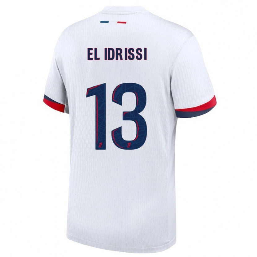 Danxen Donna Maglia Mohamed-Amine El Idrissi #13 Bianco Rosso Kit Gara Away 2025/26 Maglietta
